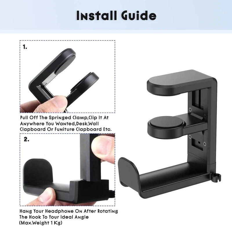 Space Saving Adjustable Headph - огляд і ціна Desk Setup Headphone Stand