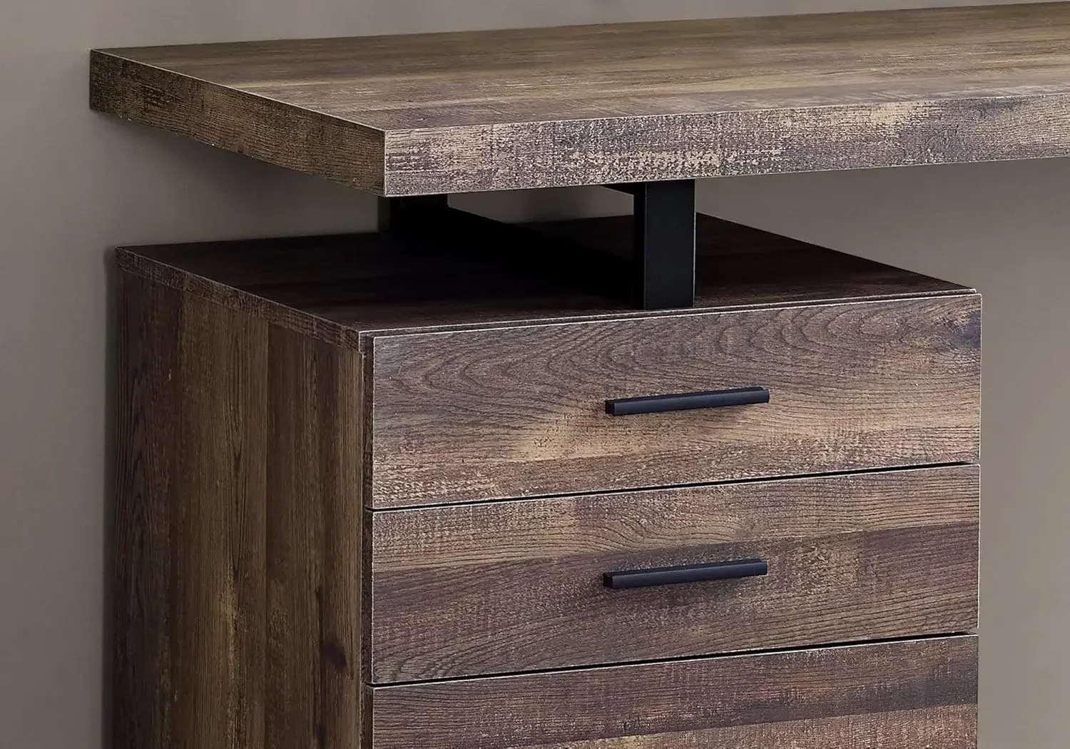 Computer Desk with File Cabine - огляд і ціна Desk Setup Brown