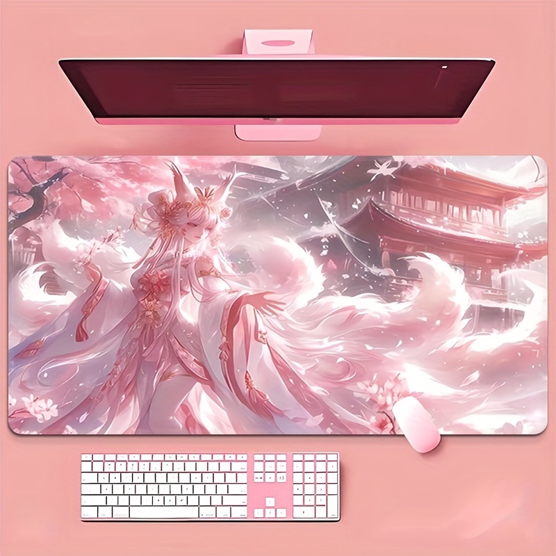 Anime Fox Girl Desk Mat, Exten - огляд і ціна Desk Setup Aesthetic
