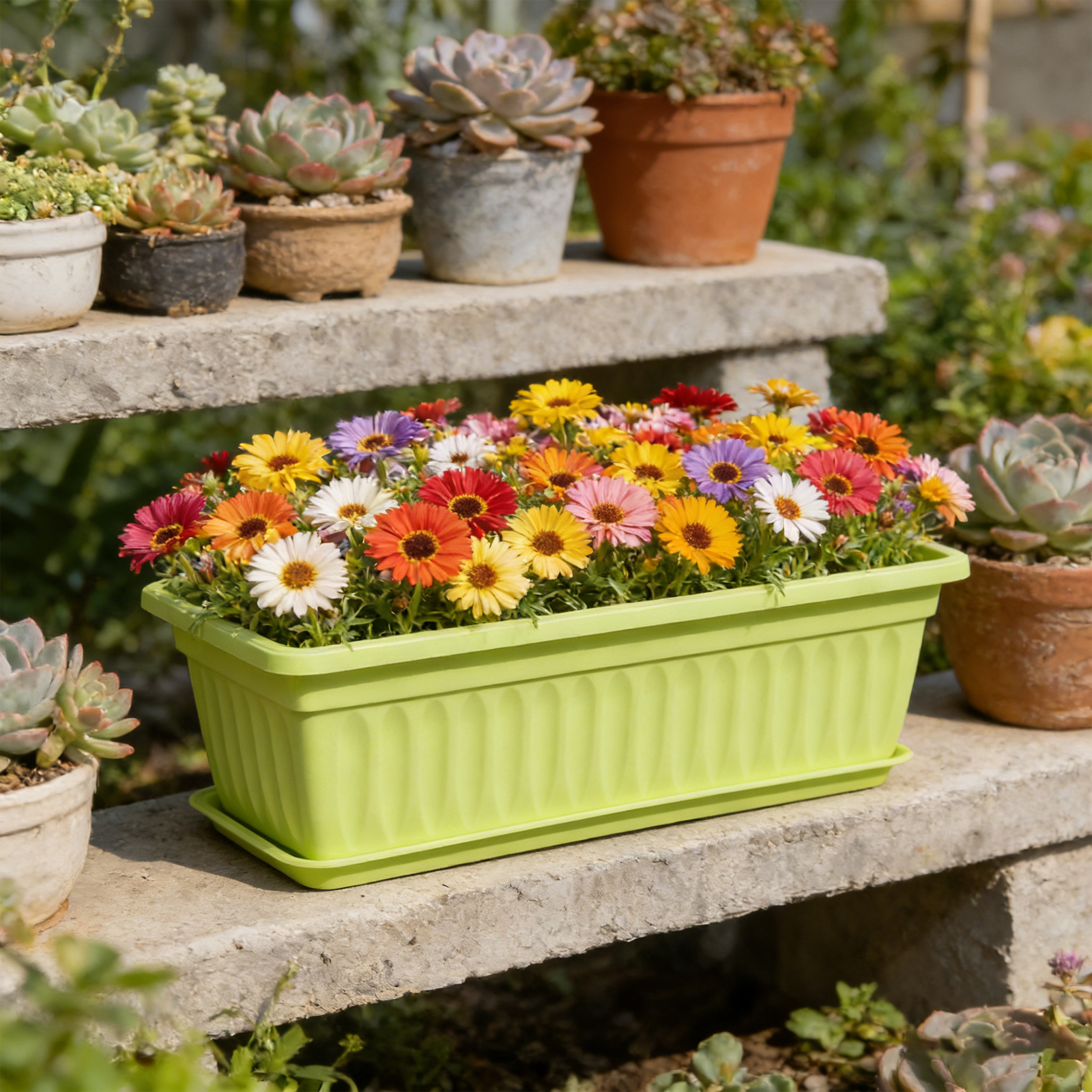Rectangular Plastic Planter Bo - огляд і ціна Desk Setup Plant