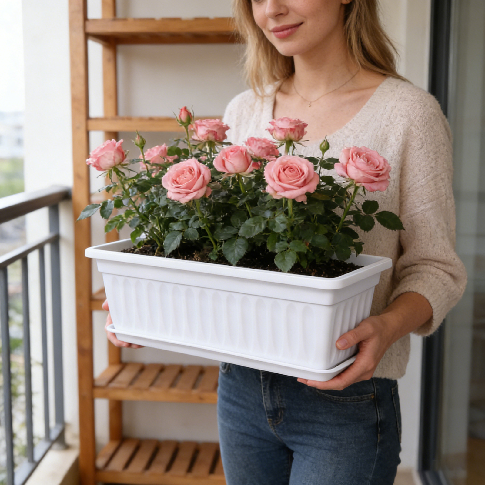 Rectangular Plastic Planter Bo - огляд і ціна Desk Setup Plant