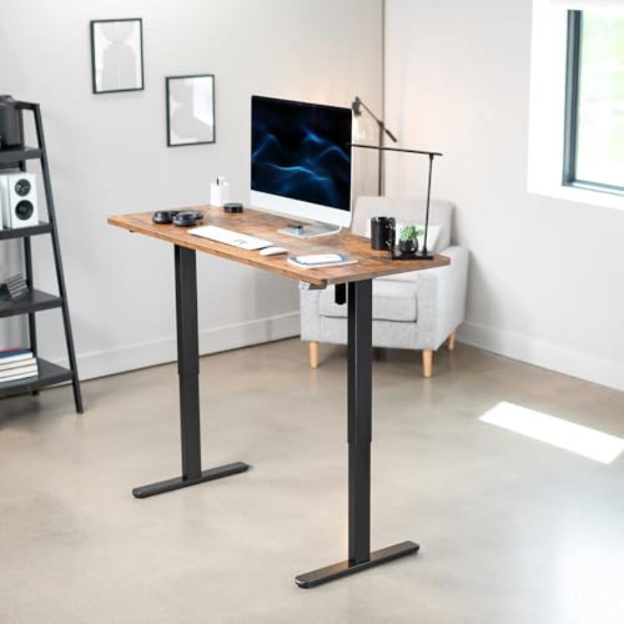 Electric 60 x 24 inch Stand Up - огляд і ціна Desk Setup Brown