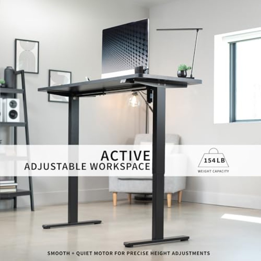 Electric 60 x 24 inch Stand Up - огляд і ціна Desk Setup Brown
