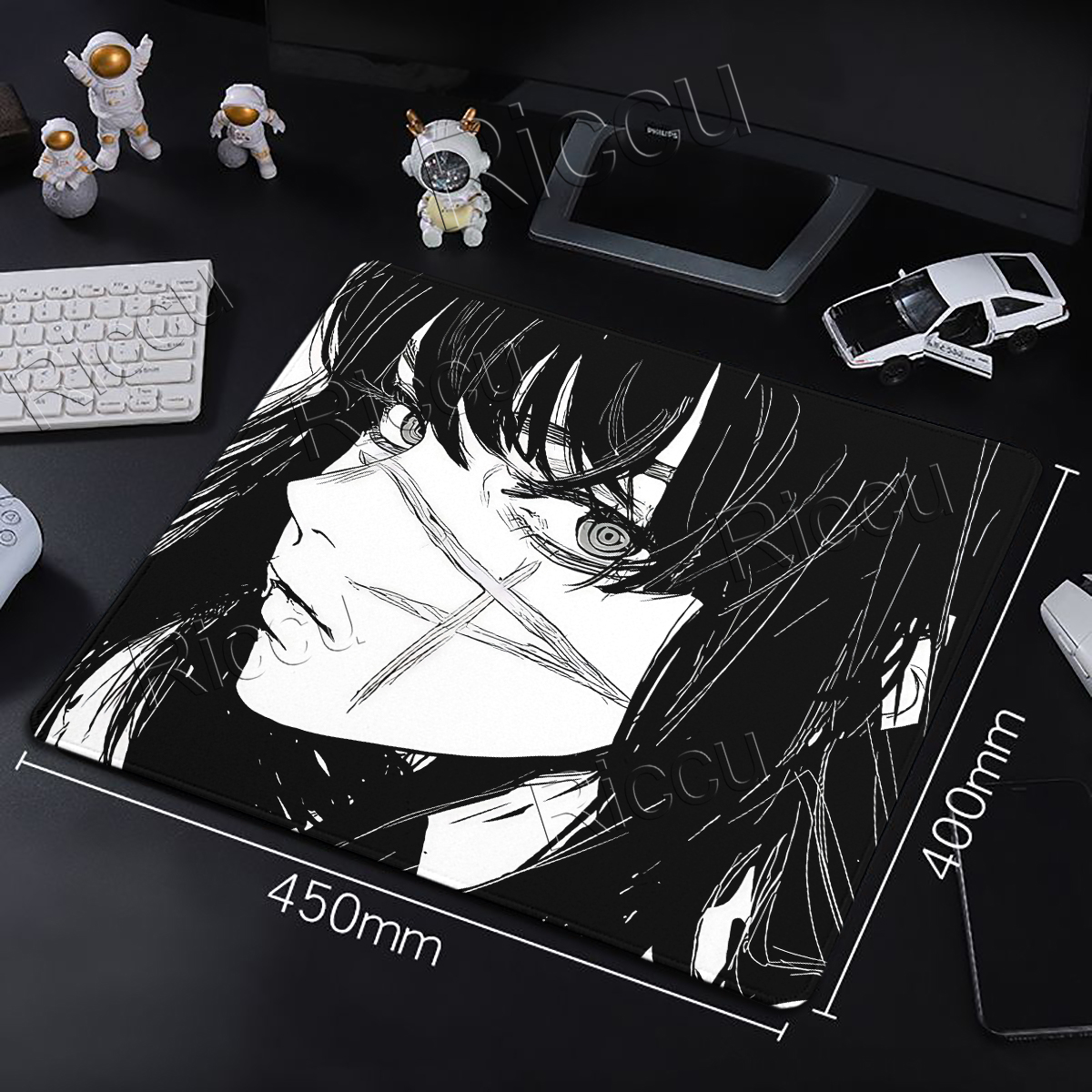 Anime Girls Mouse Pad Black Wh - огляд і ціна Desk Setup Aesthetic