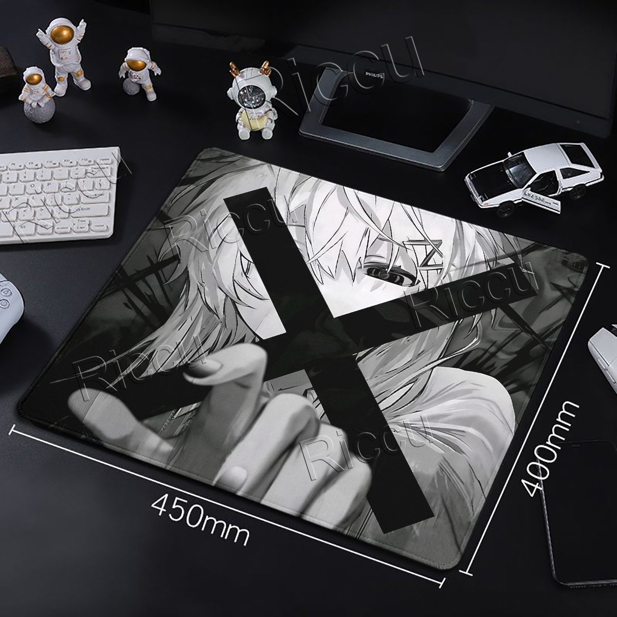 Anime Girls Mouse Pad Black Wh - огляд і ціна Desk Setup Aesthetic