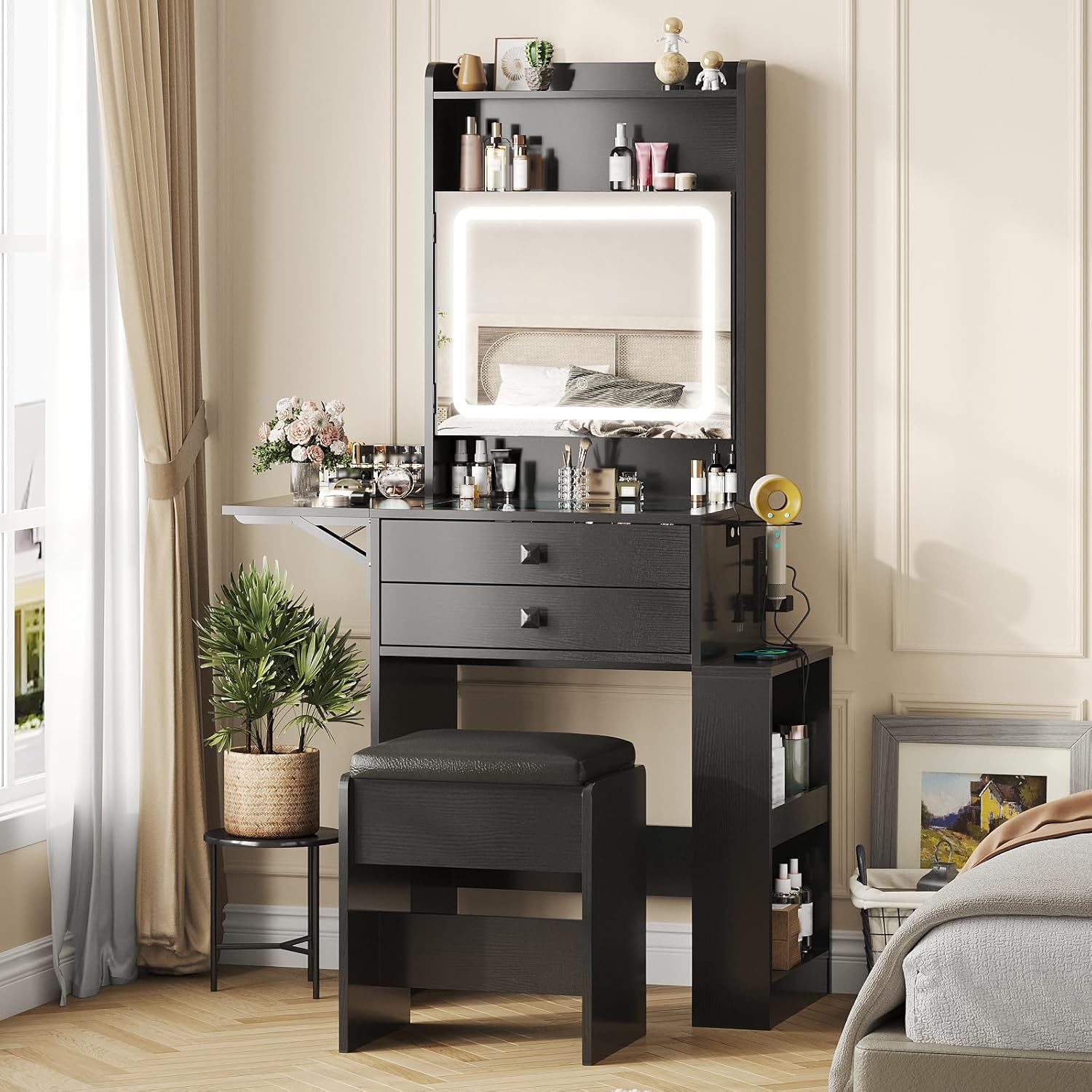 Small Makeup Vanity Desk, 3 Ad - огляд і ціна Desk Setup Charging Station