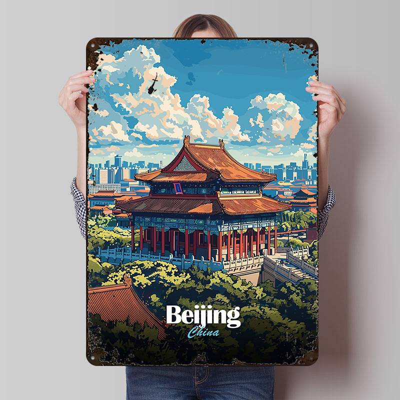 Beijing Cityscape Printed Post - огляд і ціна Desk Setup Vintage