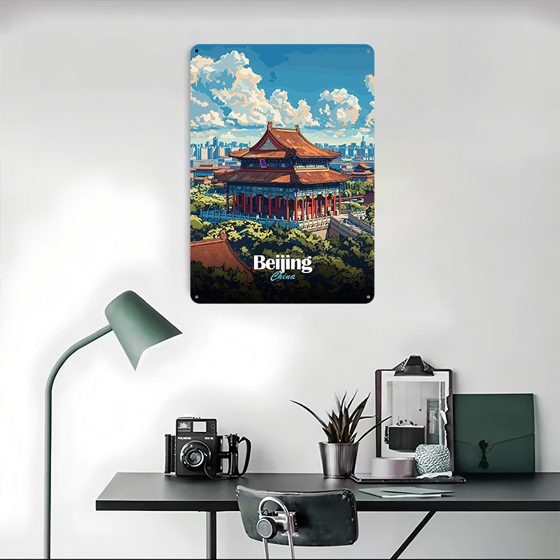 Beijing Cityscape Printed Post - огляд і ціна Desk Setup Vintage