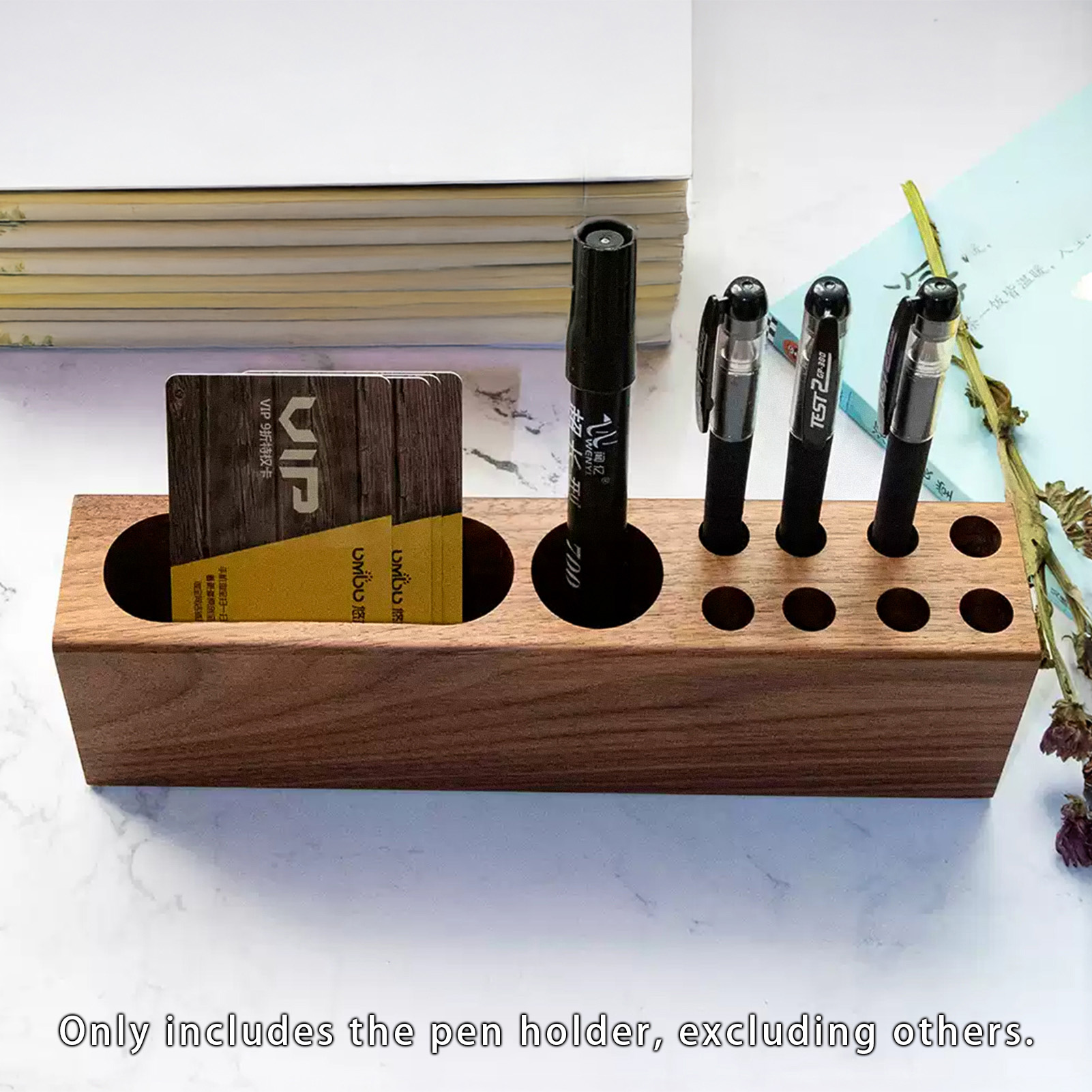 Pen Holder Desk Acacia Wooden  - огляд і ціна Desk Setup Aesthetic