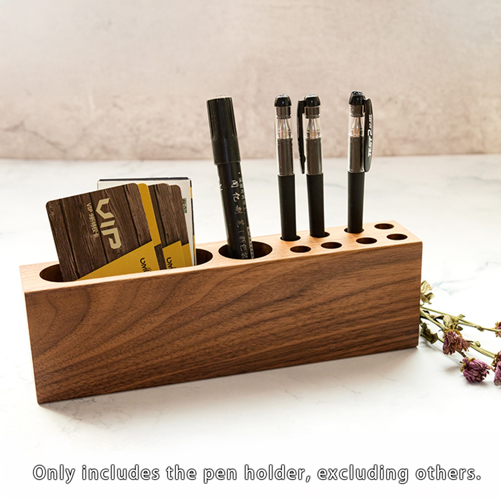 Pen Holder Desk Acacia Wooden  - огляд і ціна Desk Setup Aesthetic