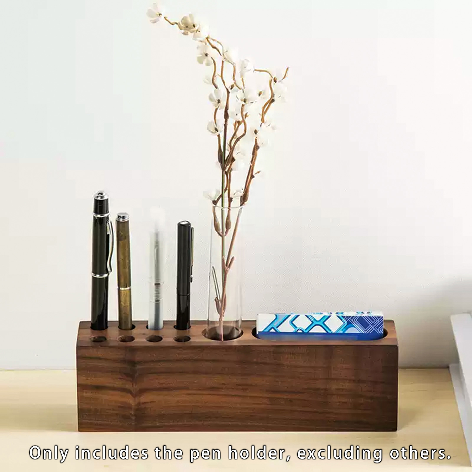 Pen Holder Desk Acacia Wooden  - огляд і ціна Desk Setup Aesthetic