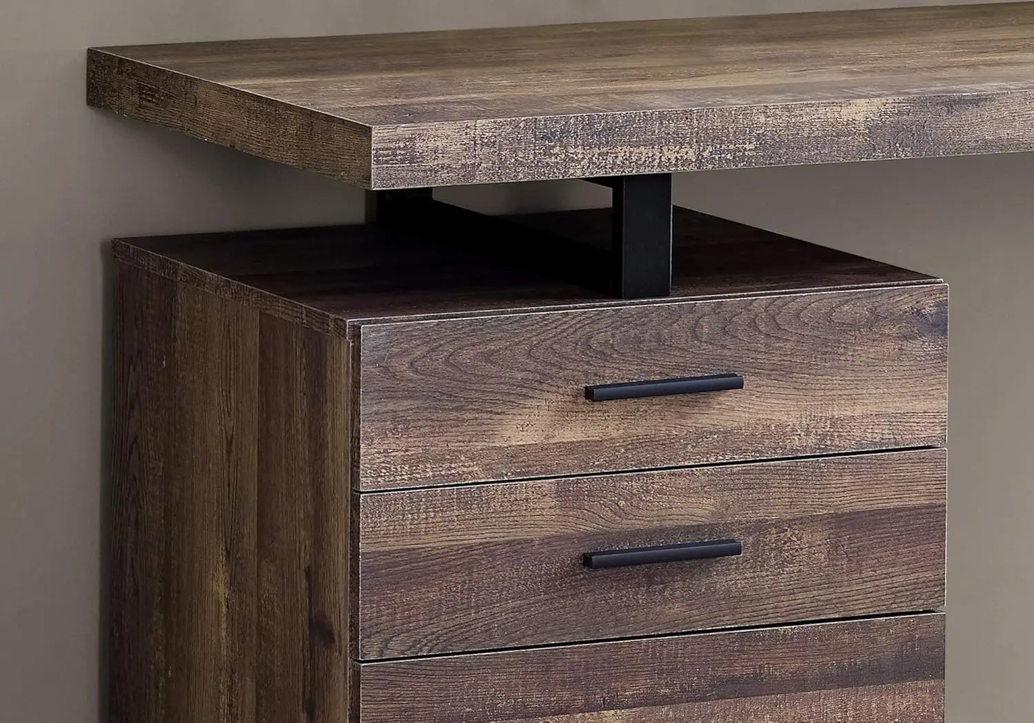 Computer Desk with File Cabine - огляд і ціна Desk Setup Brown