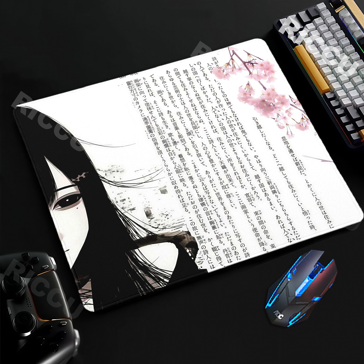 Anime Aesthetics Black White M - огляд і ціна Desk Setup Aesthetic