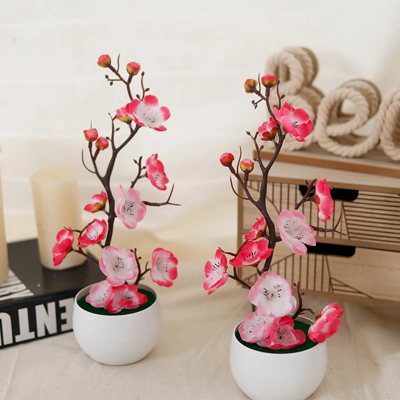Simulation Plum Flower Pot Pla - огляд і ціна Desk Setup Plant