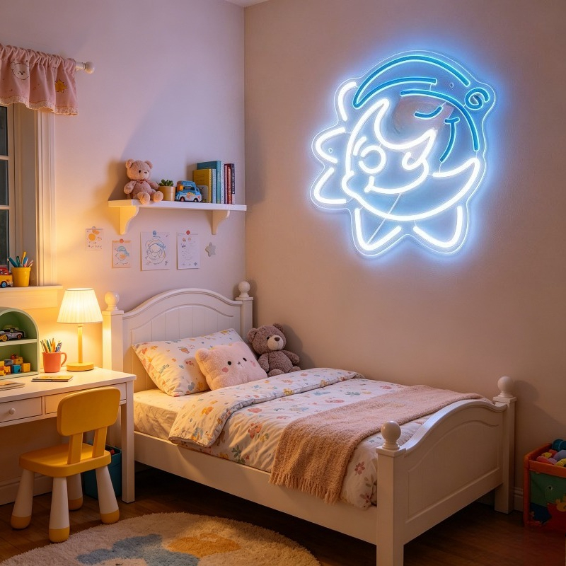 Cute Shark LED Neon Sign USB R - огляд і ціна Desk Room Setup