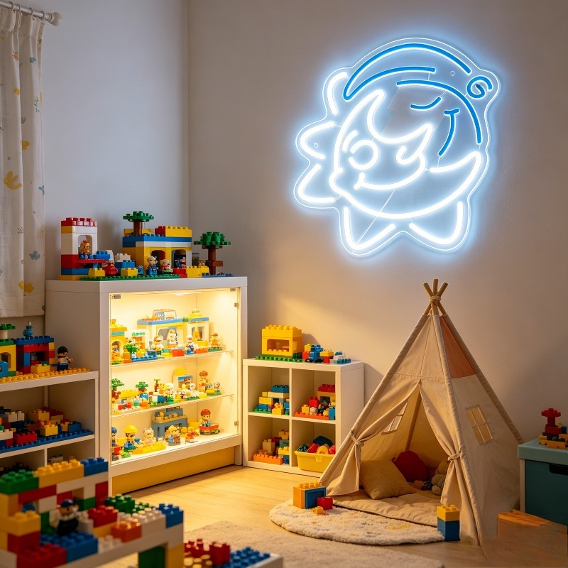 Cute Shark LED Neon Sign USB R - огляд і ціна Desk Room Setup