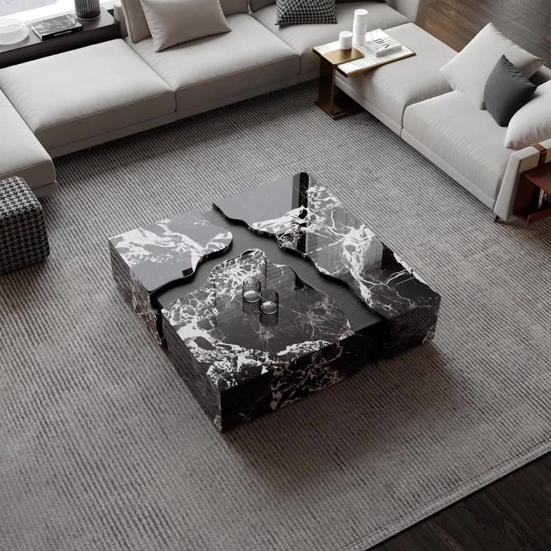 2025 Square Marble Coffee Tabl - огляд і ціна Desk Setup Modern