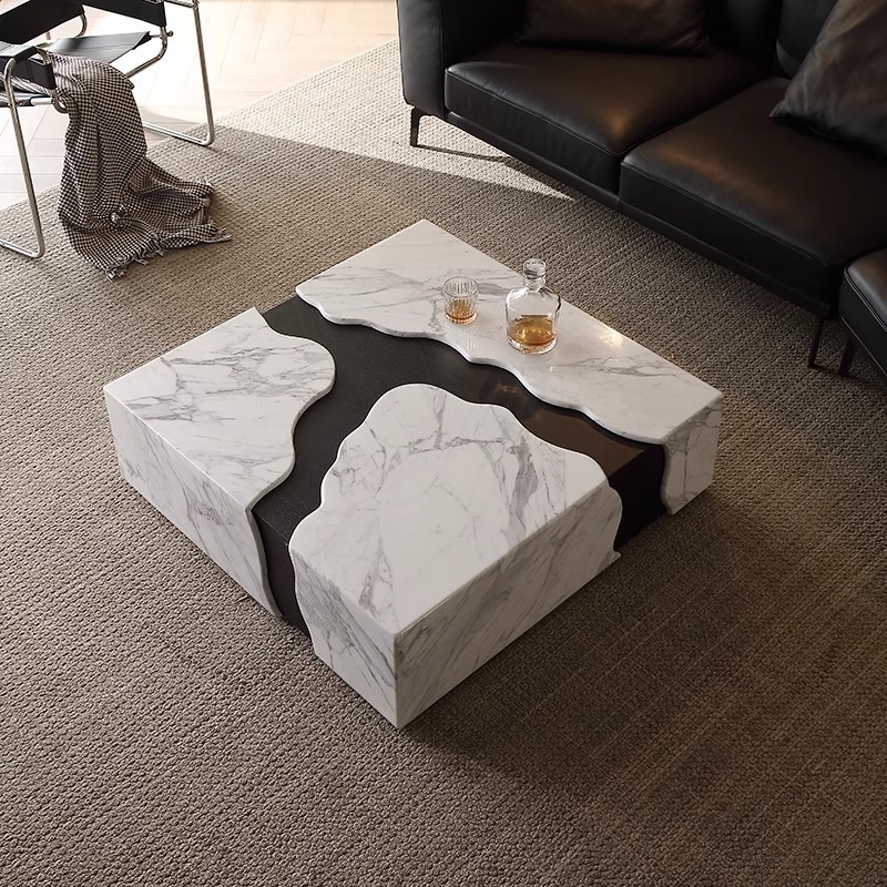 2025 Square Marble Coffee Tabl - огляд і ціна Desk Setup Modern