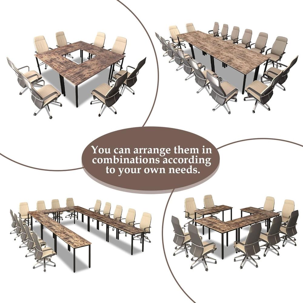 Rustic Brown 4-8 Person Meetin - огляд і ціна Desk Setup Brown