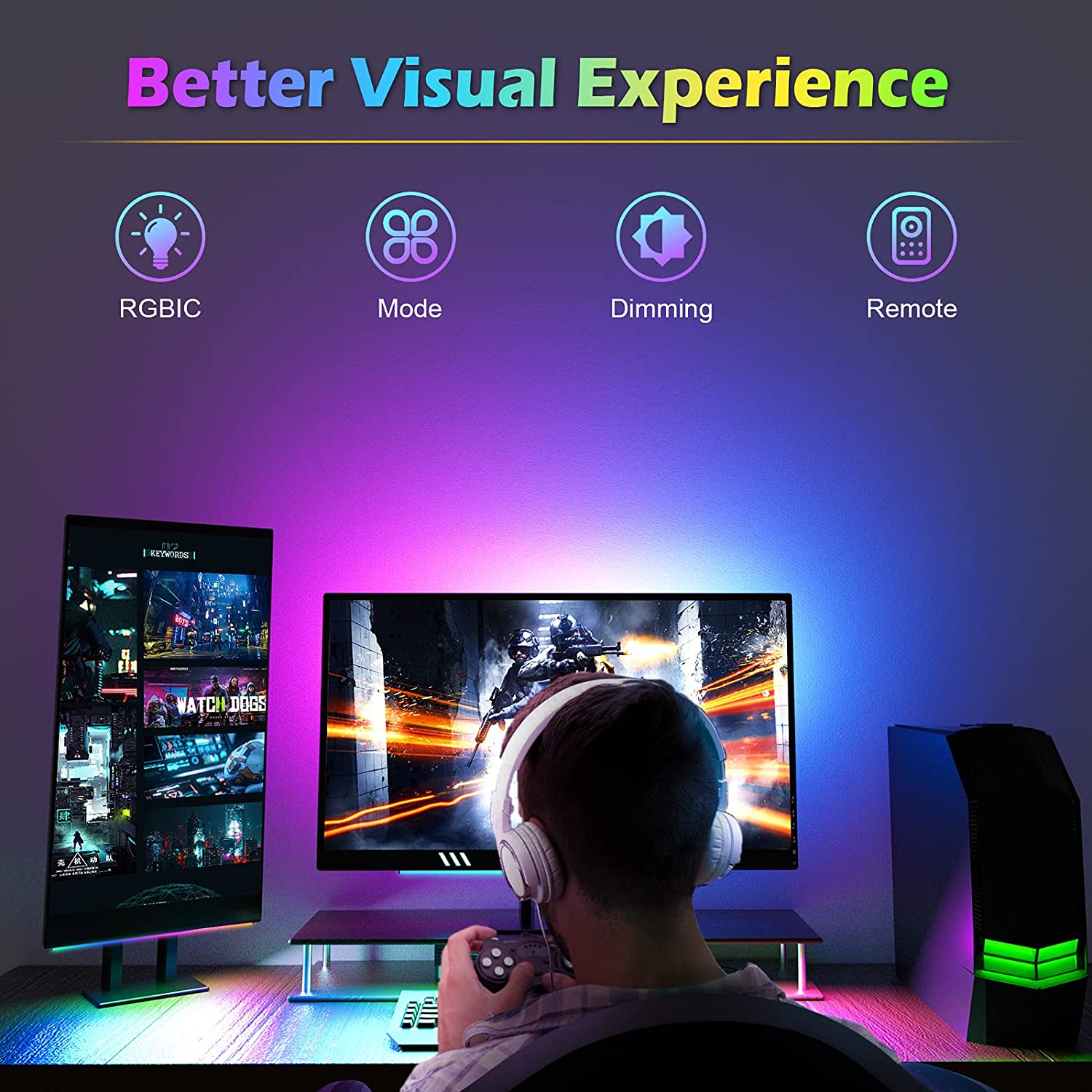 Under Monitor Light Bar RGB Dr - огляд і ціна Desk Setup Rgb