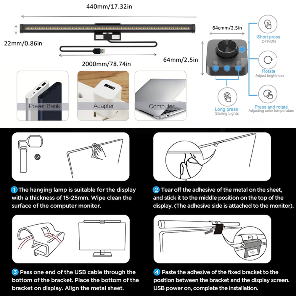 LED Eye-Care Desk Lamp Led Mon - огляд і ціна Desk Setup Rgb